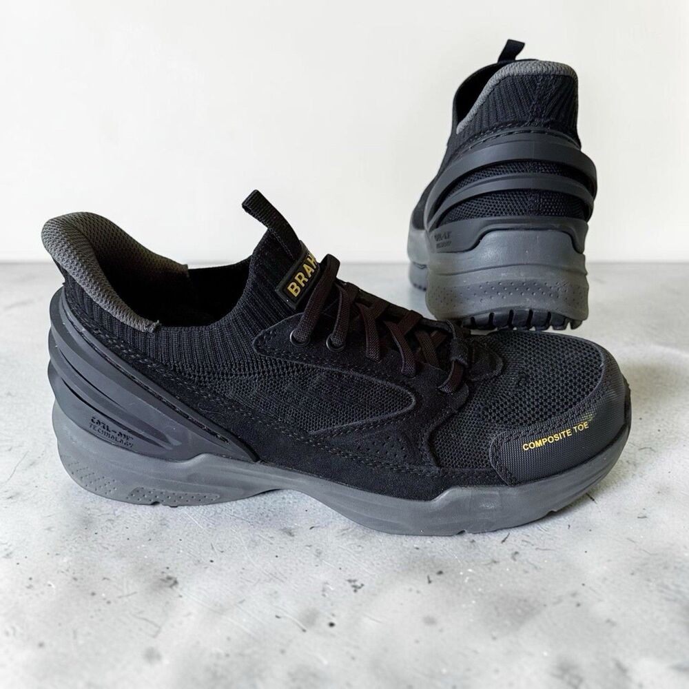 Brahma Mens Composite Toe Coil On Work Shoe Slip & Oil Resistant Mens Sz 7 Black